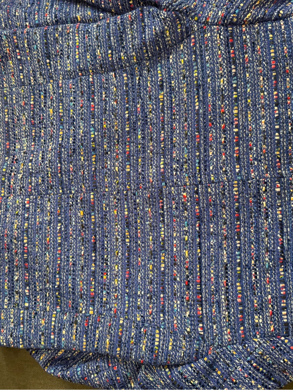 J. Crew Blue Tweed Multicolor thread Collarless Blazer Jacket - Picture 8 of 8